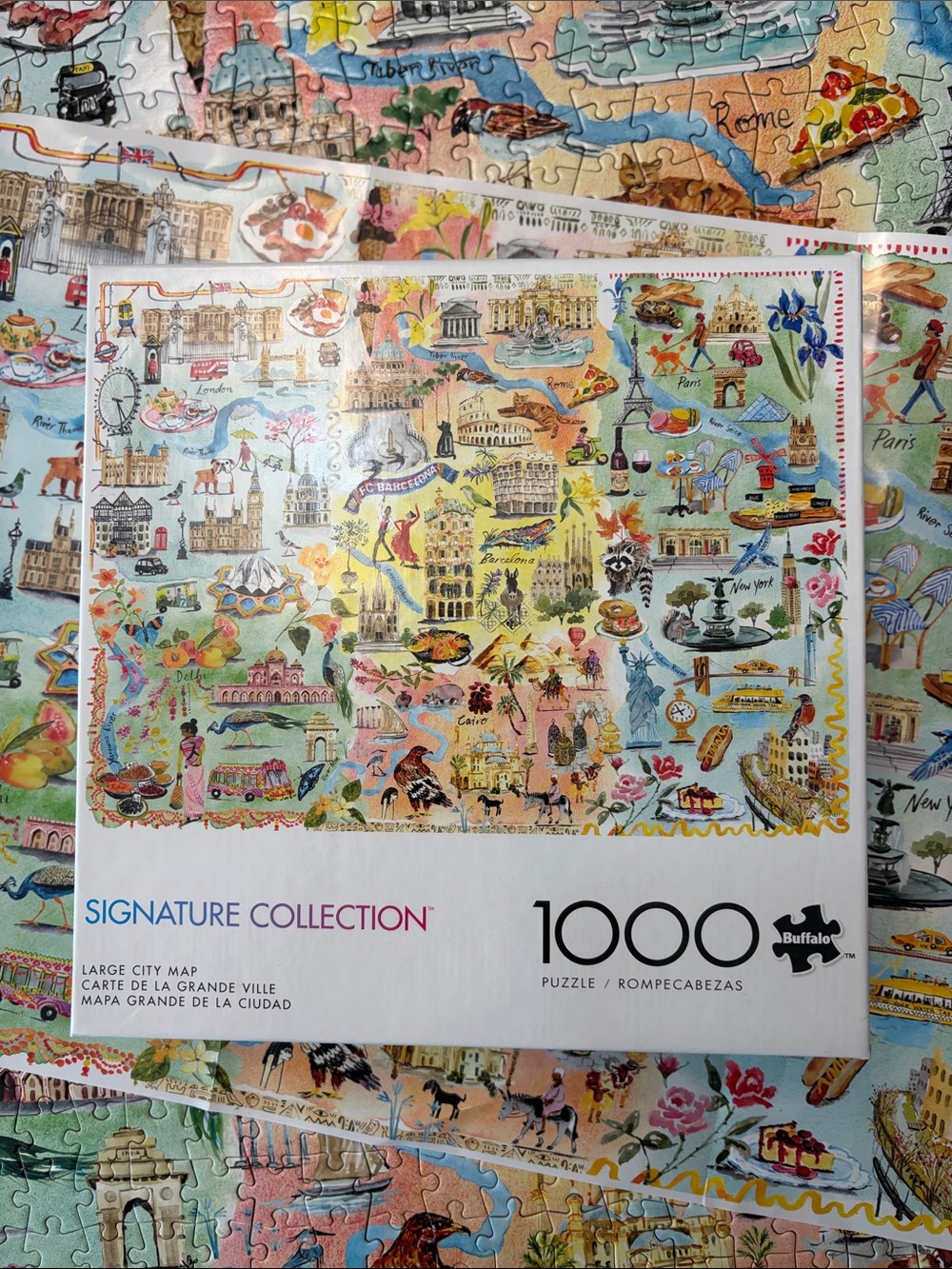 🧩 1000 piece Buffalo Games Signature Collection “Large City Map”. Complete.
